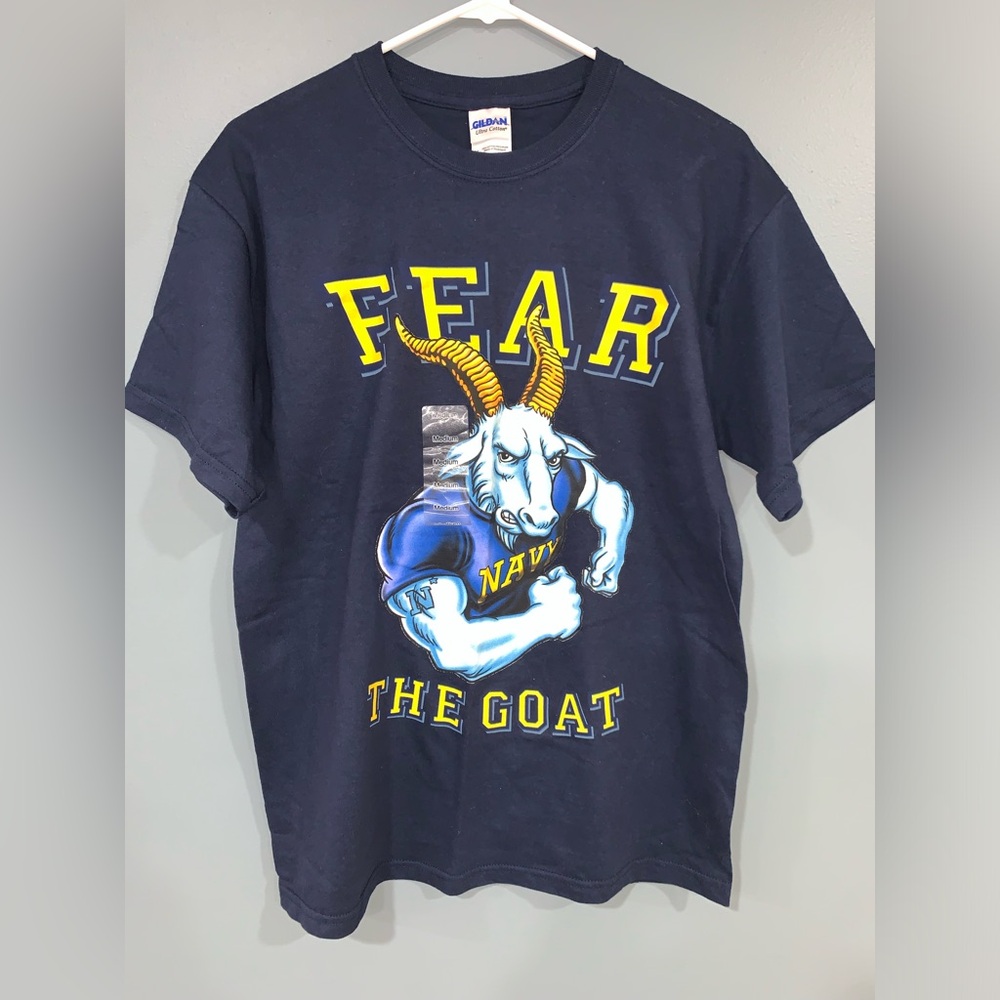 Vtg US Navy* Graphic Gildan T-Shirt Fear the Goat Design | Midshipman Football